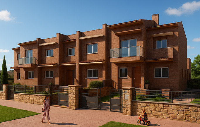 Casas unifamiliares de obra nueva en Sant Celoni cerca de la Rectoria Vella, Barcelona.